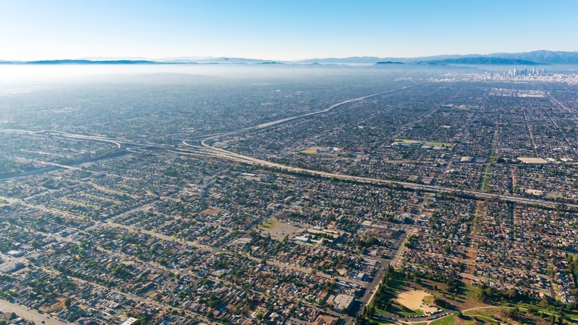 Aerial shot of Los Angeles 